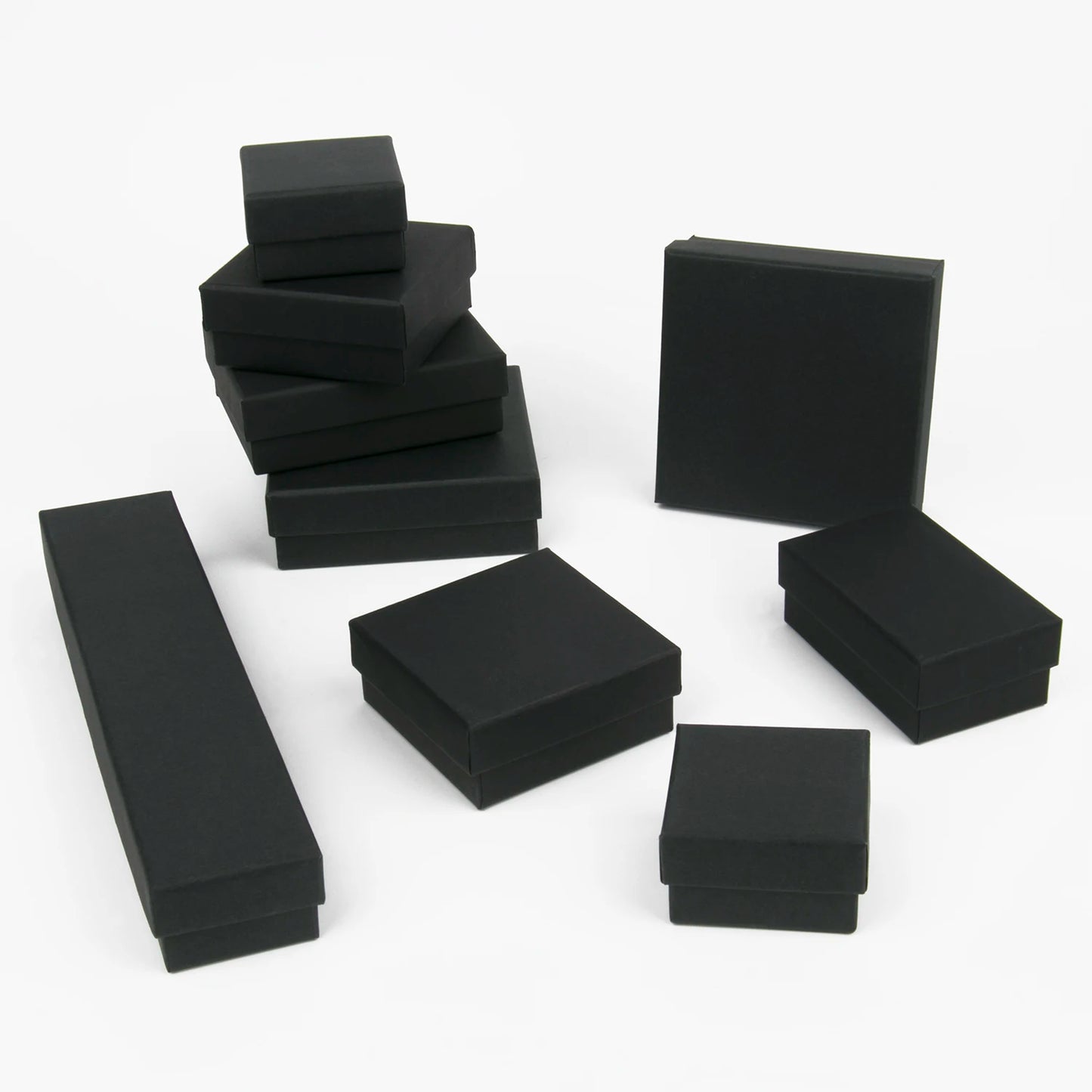 Black Square Jewelry Gift Box Organizer — Display & Packaging for Rings, Earrings, Necklaces, Bracelets, Brooches