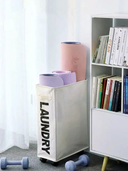 Large Capacity Laundry Basket with Wheels — Foldable Waterproof Storage Bag for Clothes, Yoga Mats, and Multifunctional Use
