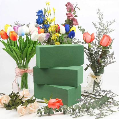 Green Floral Foam Blocks for DIY Flower Arrangements – Wet & Dry Absorbent Sponge Bricks for Wedding, Birthday & Garden Decor