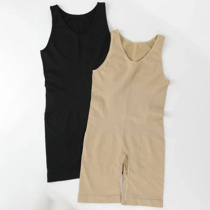 Men’s Sleeveless Bodysuit Shaper — Full Body Compression Undershirt, Tummy Control Slimming Vest Shapewear