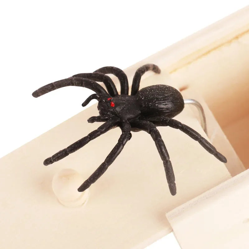 Trick Spider Wooden Scare Box – Funny Hidden Prank Toy for Friends, Office & Fun Games