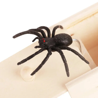Trick Spider Wooden Scare Box – Funny Hidden Prank Toy for Friends, Office & Fun Games