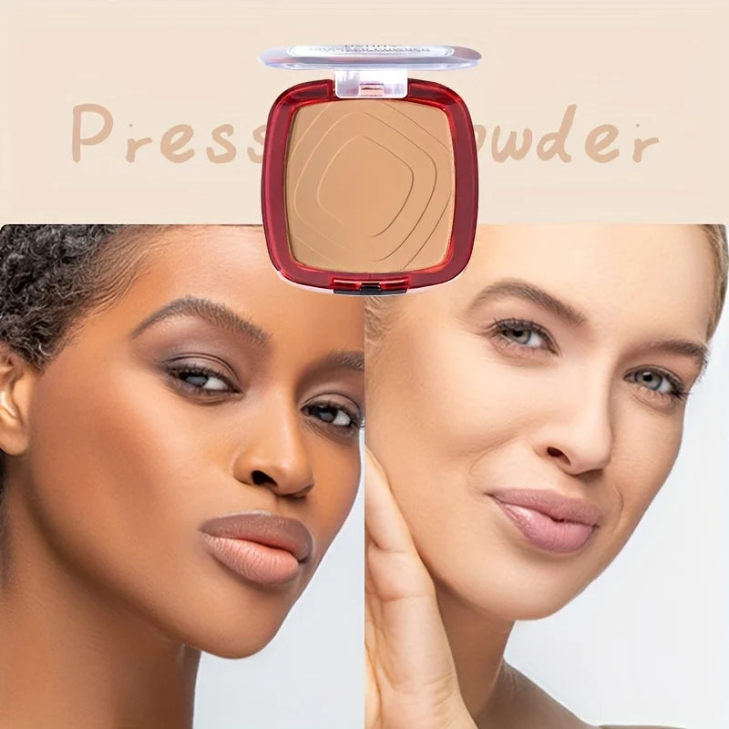 Full Coverage Pressed Powder Foundation with Puff – 24H Long Lasting Matte Oil Control Face Makeup for Smooth Flawless Finish