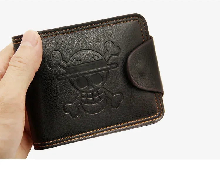 Anime One Piece Luffy Wallet – Men’s Short Multi-Card Straw Hat Pirates Wallet & Card Holder Purse, Gift Idea