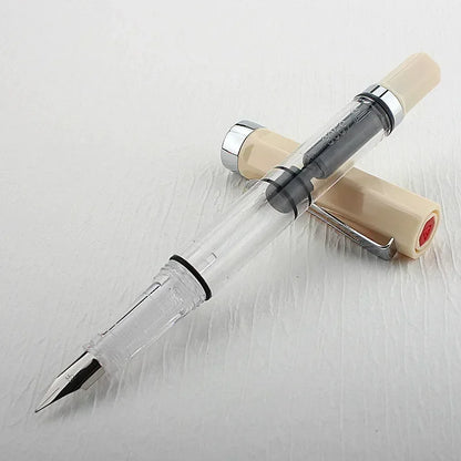 3059 Piston Fountain Pen – High-Quality Transparent Resin with EF/F Nib (0.38/0.5mm) for Business & Gift