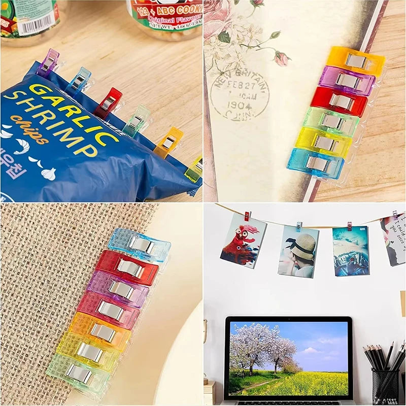 50PCS Colorful Sewing Clips: Multipurpose Plastic Craft Clips for Crocheting, Knitting, and Clothing Safety - Color Binding Clips for Paper