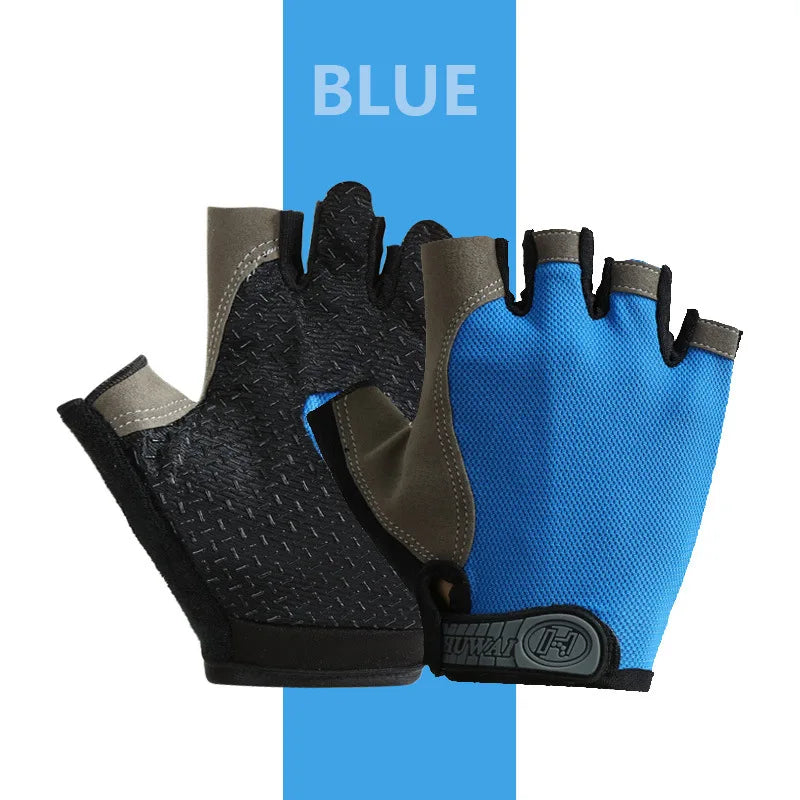 Breathable Fingerless Cycling Gloves - Anti-Slip Half-Finger Fitness, Gym & Fishing Gloves for Men & Women