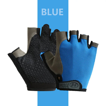 Breathable Fingerless Cycling Gloves - Anti-Slip Half-Finger Fitness, Gym & Fishing Gloves for Men & Women