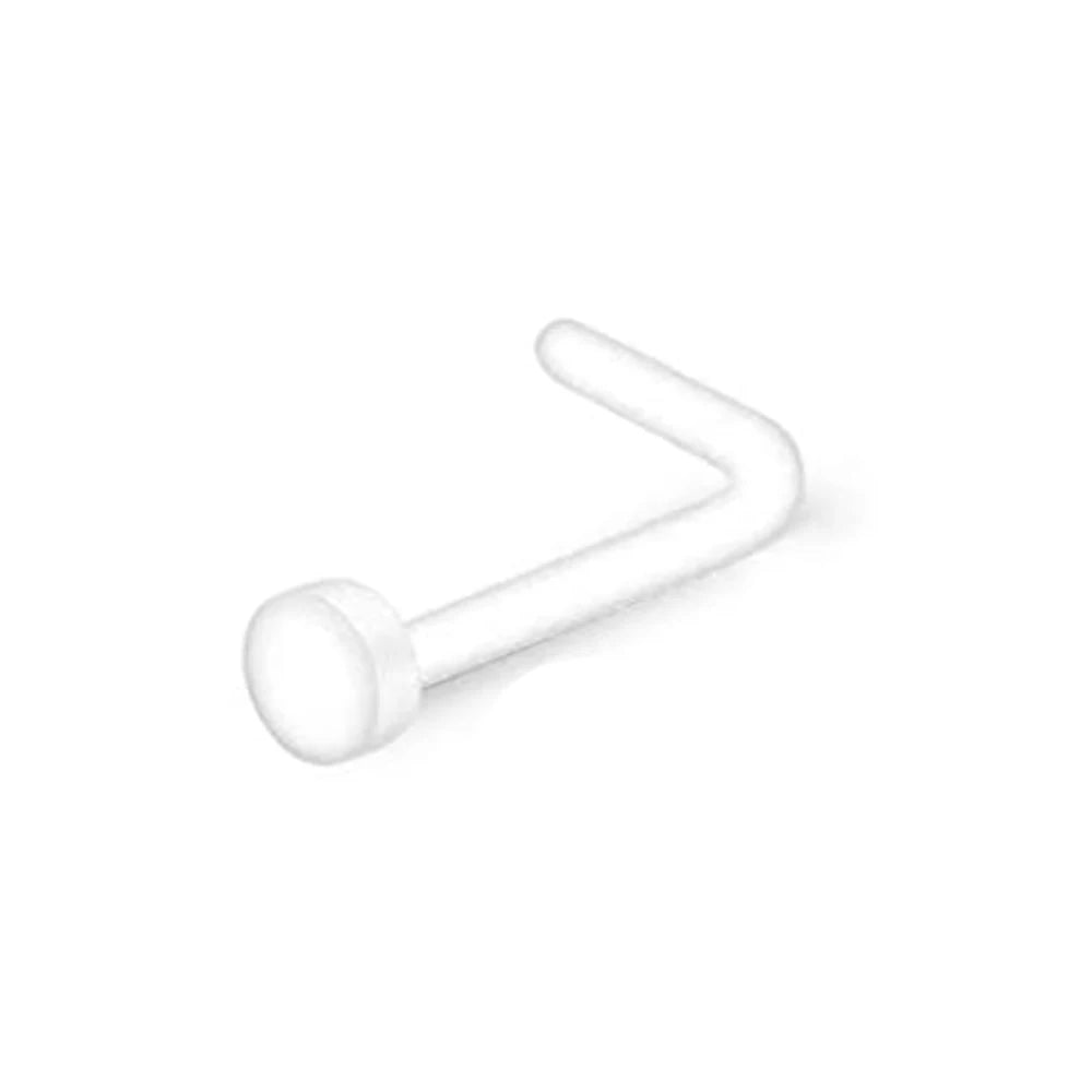 Clear Nose Rings & Studs - Plastic Piercing Retainers for Work, Sports & Healing