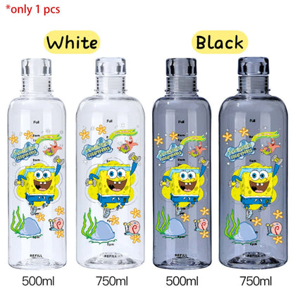 SpongeBob Graduated Water Cup - 500ml/750ml BPA-Free Plastic Bottle