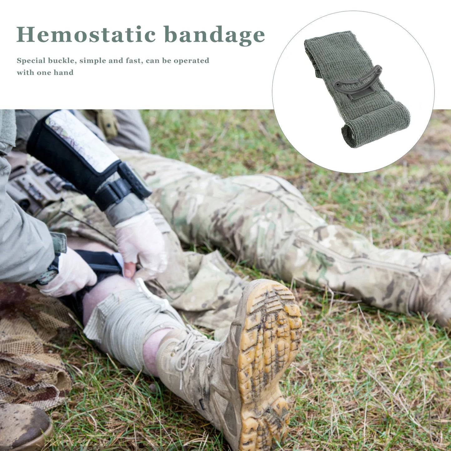 Israeli Bandage 4/6in — Emergency Combat Wound Dressing, Tactical Compression First Aid for IFAK & Military Medical Use