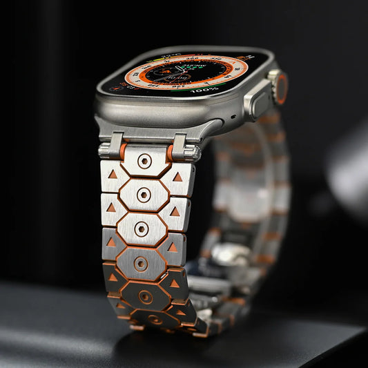 Luxury Titanium Metal Strap for Apple Watch — Stainless Steel Bracelet for Series 5-10 Ultra 2 (42mm-49mm)