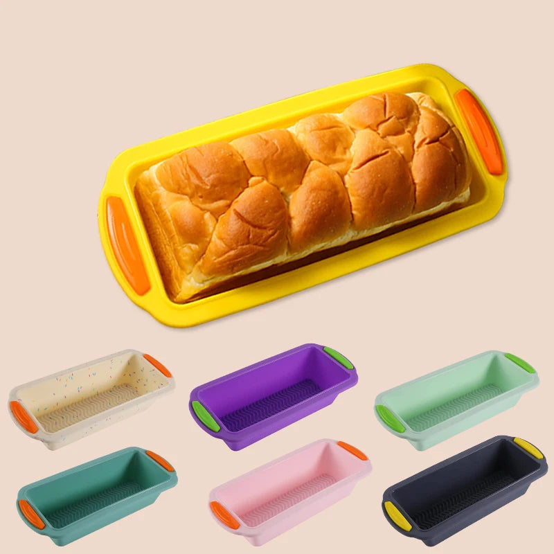 Non-Stick Silicone Baking Molds - Rectangle Cake Pans and Loaf Pan for Easy Release, Bread Toast Mould, Kitchen Accessories, and Pastry Tool