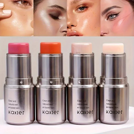 Waterproof Face Highlighter & Blush Stick – Glitter Makeup Cream for Contour, Illuminator, Shimmer & Rouge