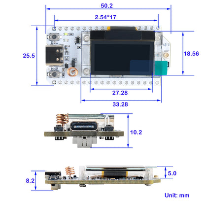 2-Piece ESP32 LoRa V3 Development Board - 868MHz/915MHz SX1262 OLED WiFi Bluetooth Kit for Arduino IoT Meshtastic
