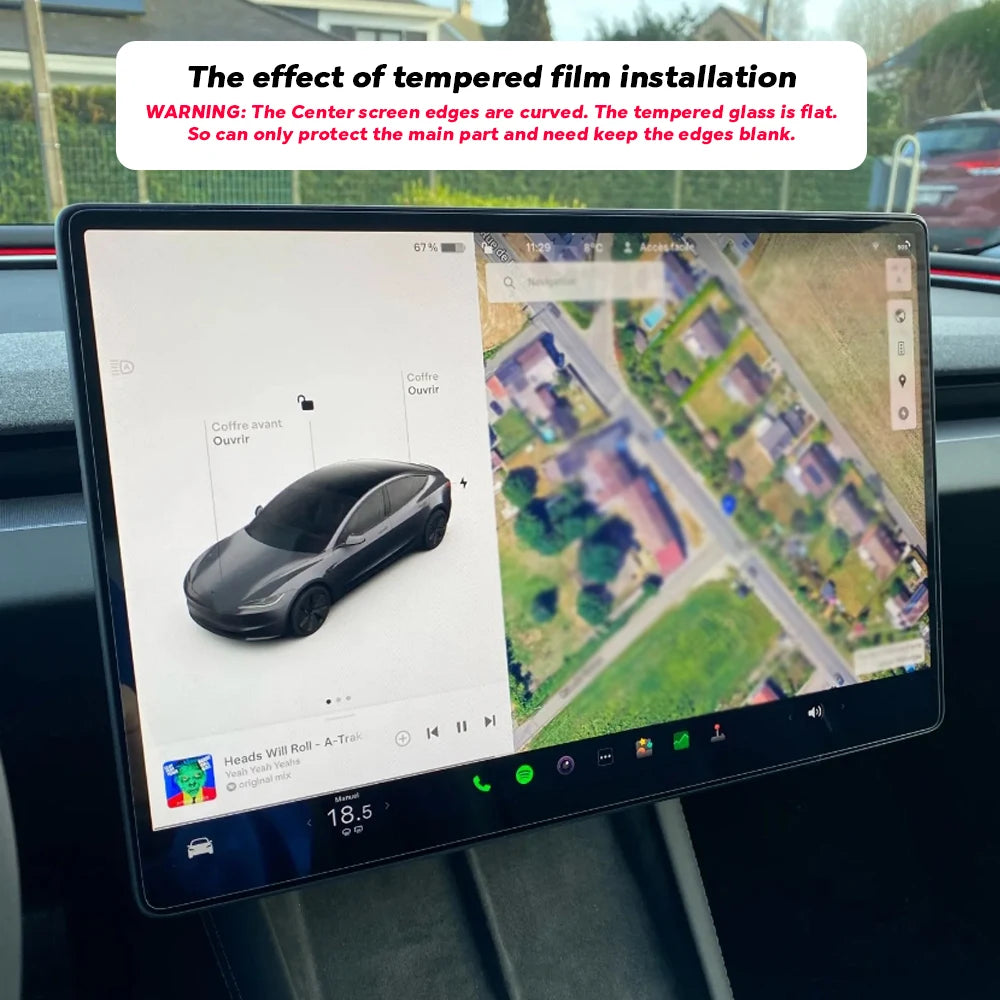 Tempered Glass Screen Protector for Tesla Model 3/Y Highland 2024 - Rear Row Center Control Touch Screen Film