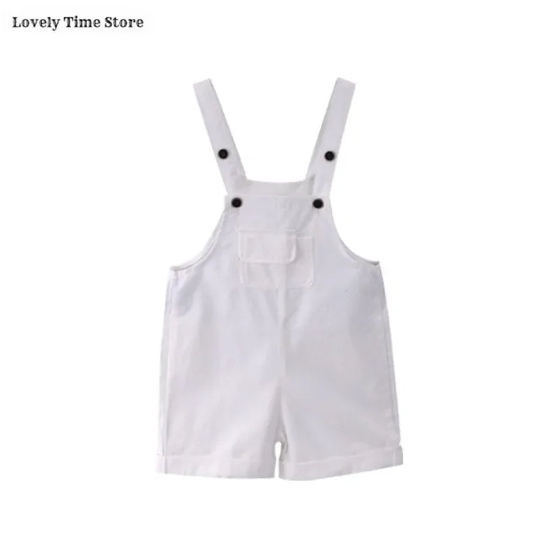 Kids Hip Hop Candy Color Overalls – Girls & Boys Suspender Shorts Jumpsuit Romper Streetwear