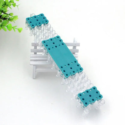 Fashion Rubber Loom Band Weaver Kit – DIY Elongated Knitting Machine with Bands, Hooks & Weaving Frame for Crafts and Toys