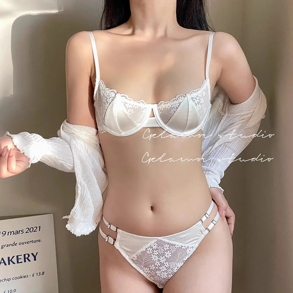 Sexy Lace Half Cup Bra - Ultra-Thin Women’s Push Up Lingerie for Lift, Support & Elegant Style