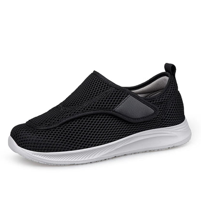 Adjustable Lightweight Open Walking Shoes for Men, Comfortable Diabetic Sneakers for Swollen & Elderly Feet, Breathable Support Fit