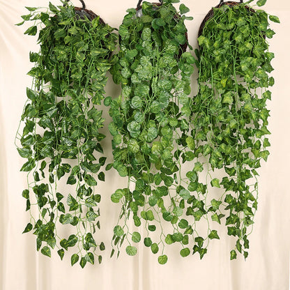 Artificial Creeper Green Wall Hanging Vine - Home Garden Decoration, Perfect for Weddings, Parties, DIY Wreaths, Fake Ivy Leaves