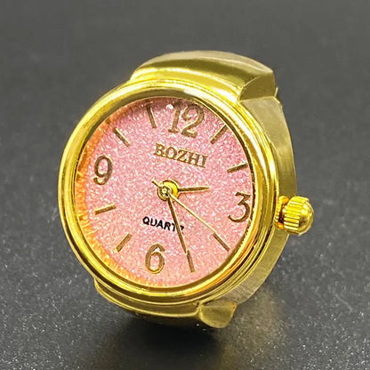 Kiss Jewelry Digital Quartz Finger Watch Ring – Mini Elastic Punk Style Clock Ring for Women, Men & Couple Teens Accessory