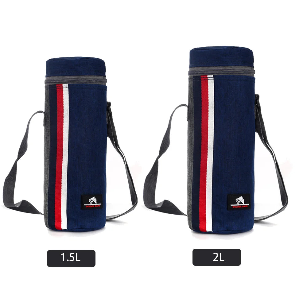 Insulated Water Bottle Storage Bag - 1L/2L Oxford Cloth Cooler Carrier for Summer Travel Hiking & Climbing
