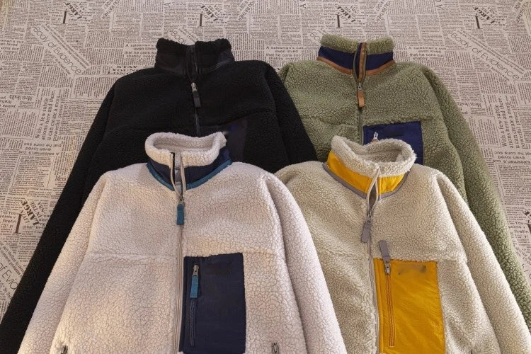 Motorcycle Outdoor Wool Jacket – Unisex Double-Sided Thick Plush Rider Suit, Windproof & Warm Lambing Wool Fashion Jacket