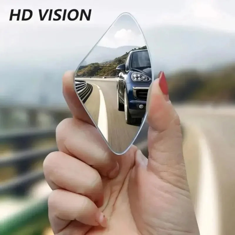2pcs Universal Glass Car Blind Spot Mirrors – 360° Adjustable HD Wide-Angle Rearview for All Cars
