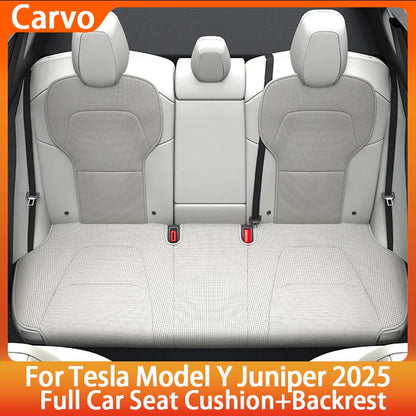 Tesla Model Y Juniper 2025 Seat Cushion – PU Breathable Punching Split Car Seat Protector Universal Interior Accessory