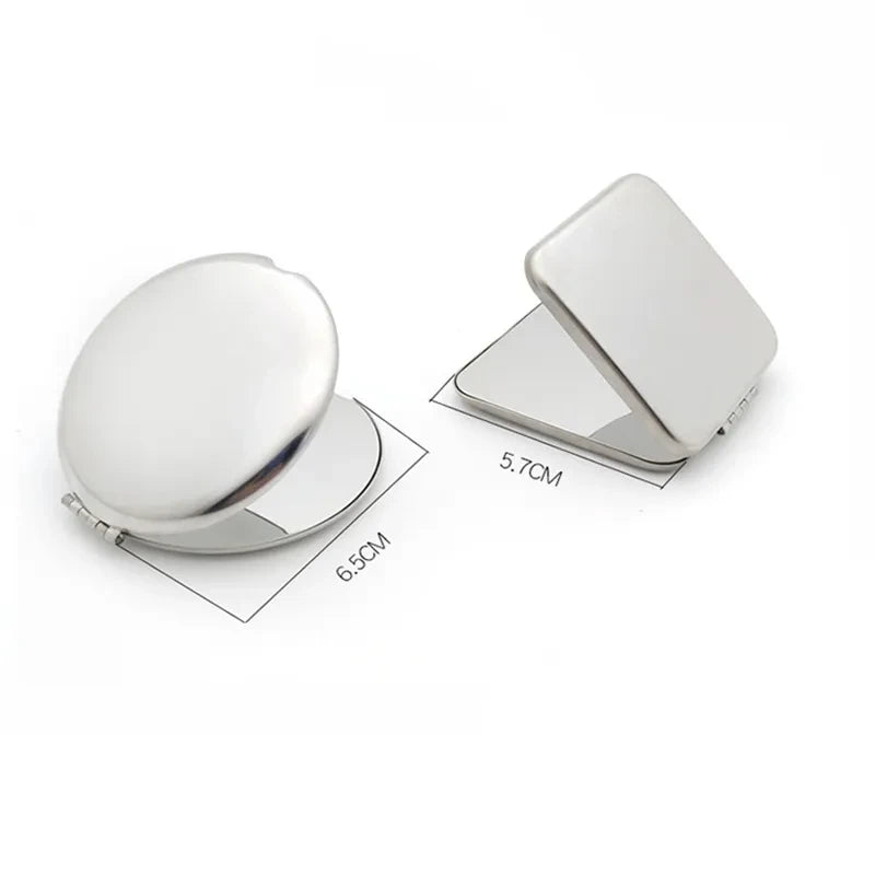 Portable Stainless Steel Makeup Mirror – Foldable Handheld Cosmetic Mirror for Women, Various Shapes