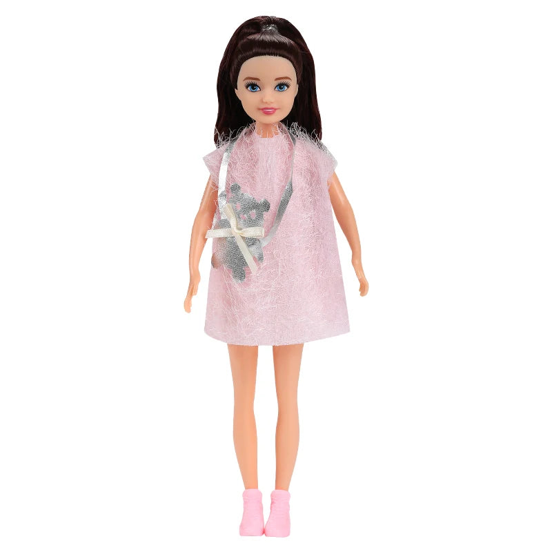 Kawaii 7-Inch Fashion Dolls for Little Girls – 23cm Female Figures for DIY Playhouse, Baby Toys & Gift