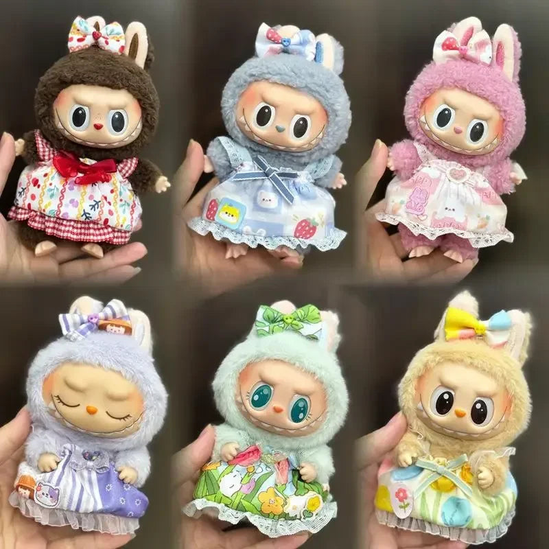 Mini Plush Doll Clothes Set – Kpop EXO Labubu Idol Overalls Outfit for 15-17cm Dolls, Clothing Gift