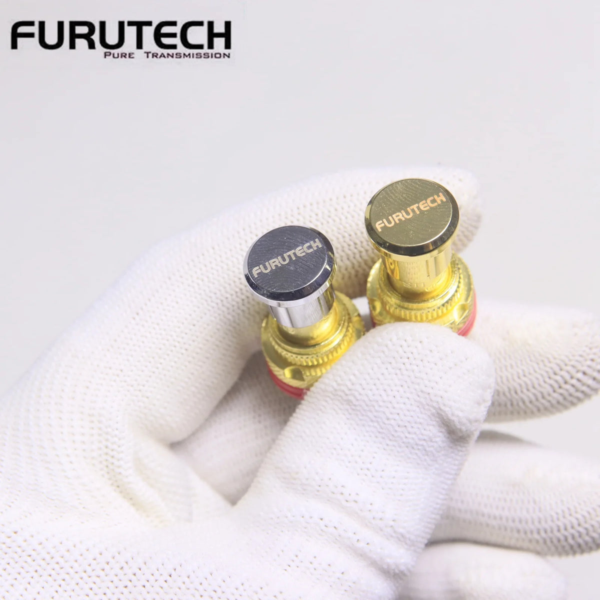 FURUTECH Gold-Plated RCA Protector Caps - Hi-End Copper Dust Covers, Noise-Shielding Plug Caps for Audio Connectors, 8–50 Pieces