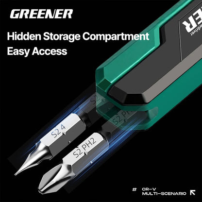 GREENER 36T Mini Right-Angle Ratchet Wrench - 1/4" Hex Drive Quick-Release Tool for Tight Spaces