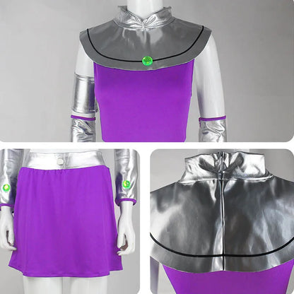Starfire Cosplay Costume – Princess Koriand’r Dress with Gloves & Socks for Halloween, Anime & Comic Con