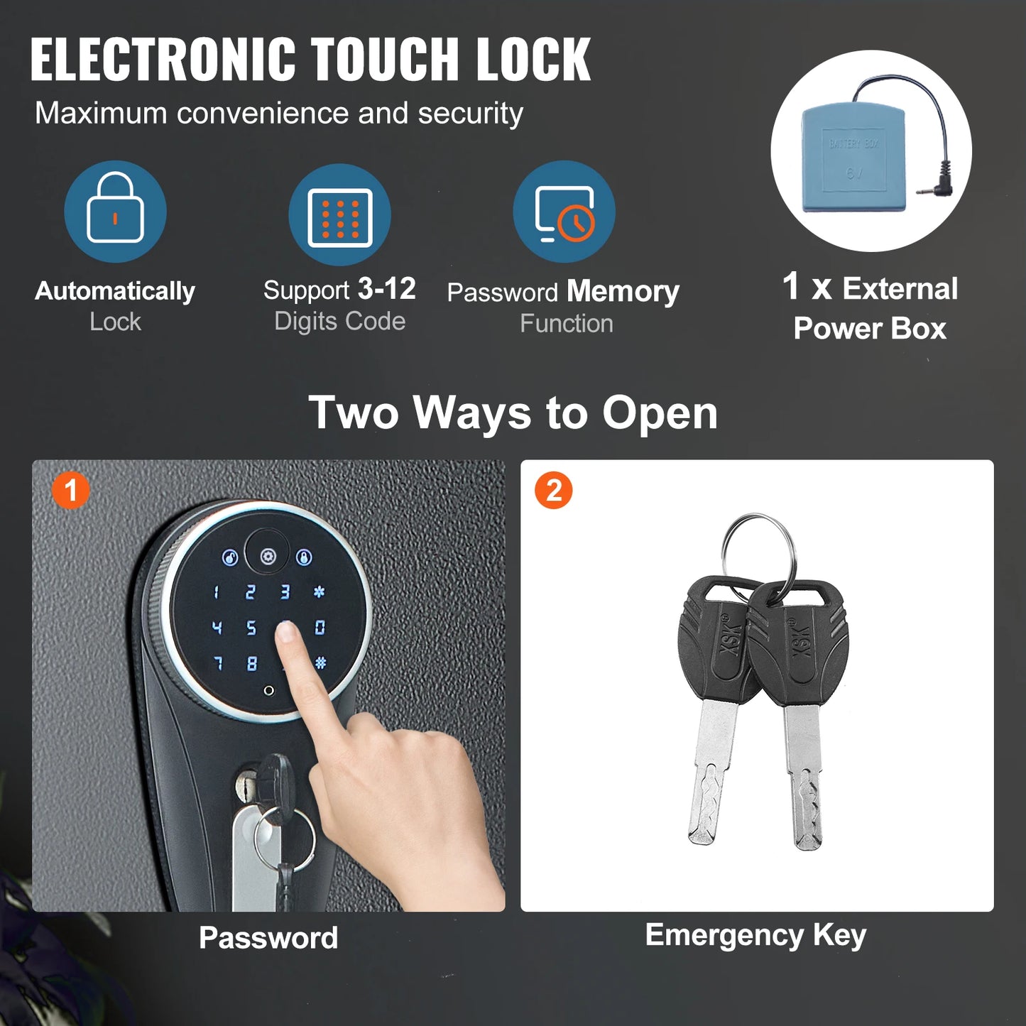 SucceBuy 3-8 Gun Safe – Digital Keypad Lock Cabinet with Removable Shelf for Rifles & Pistols