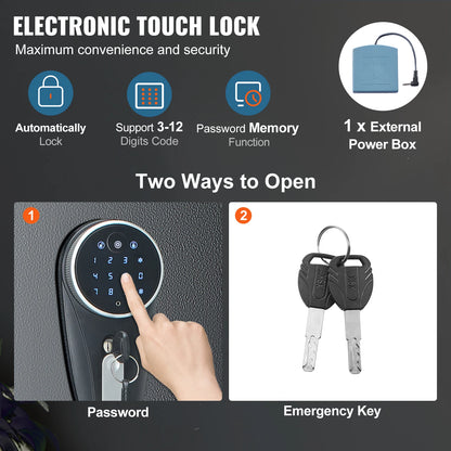 SucceBuy 3-8 Gun Safe – Digital Keypad Lock Cabinet with Removable Shelf for Rifles & Pistols