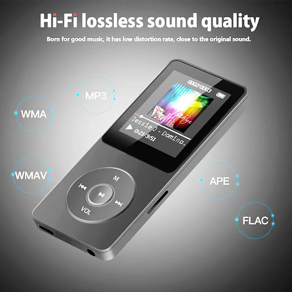 128GB Bluetooth MP3 MP4 Music Player - Lossless Audio, FM Radio & Voice Recorder for Sports