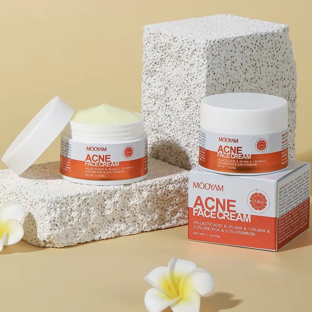 1/3/5-Piece Acne Care Face Cream Set - Hydrating Moisturizer for Blemish Care, Oil Control, and Smoother-Looking Skin