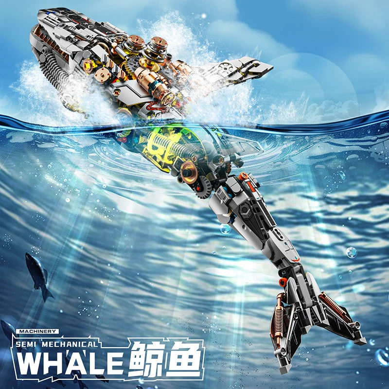 1388+ PCS Mechanical Whale Building Blocks – STEM Sea Life Model with Lights for Kids & Children’s Gifts