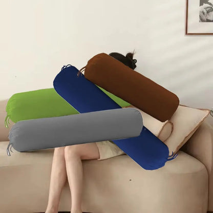 Solid Color Long Cylindrical Pillowcase – Removable & Washable Neck Bolster Cover for Bedroom