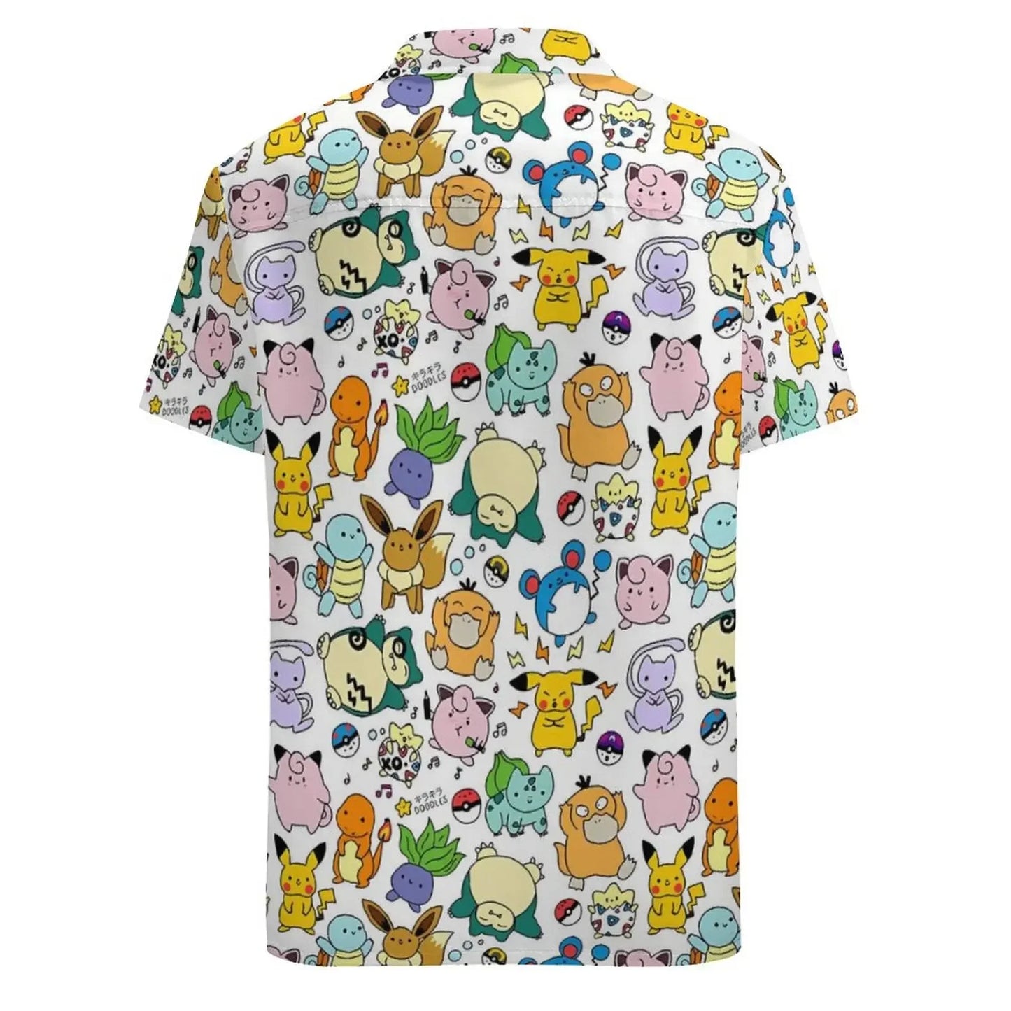 Summer Men's Short Sleeve Shirt – Cute Animal Print, Open Button Lapel, Comfortable Casual Top
