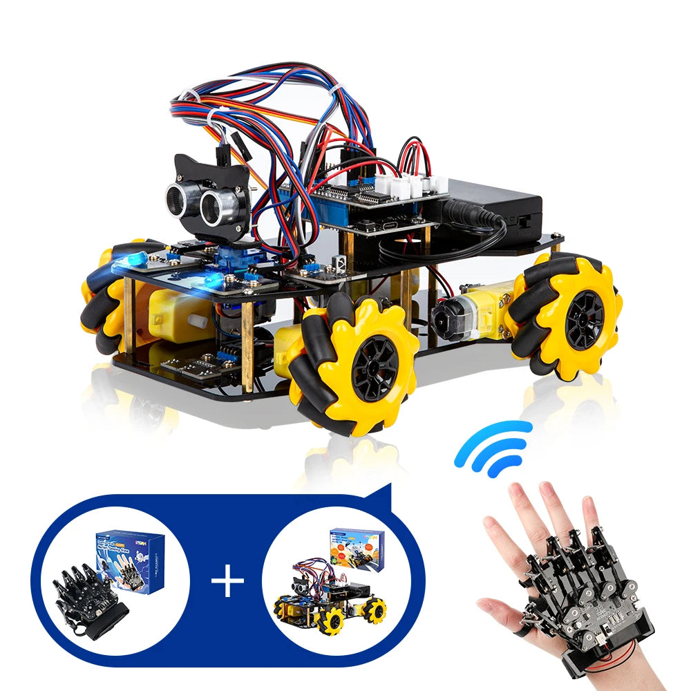 ACEBOTT Sensing Gloves Robot Car Kit - Gesture Control Smart Motion-Sensing Car for Arduino Learning & DIY Projects