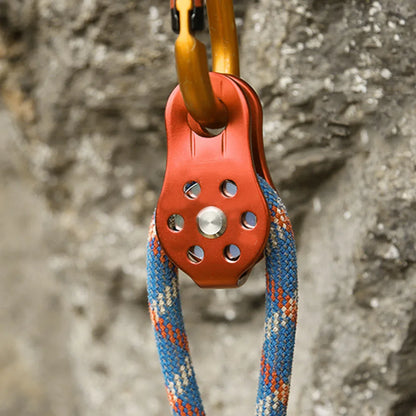 26KN Aluminium Alloy Heavy Duty Swivel Rope Pulley Block – Single Pulley Wheel for 12mm Climbing Rope