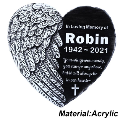 Personalized Memorial Plaque – Custom Engraved Grave Marker for Loved Ones or Pets (Dog & Cat), Remembrance Plaques