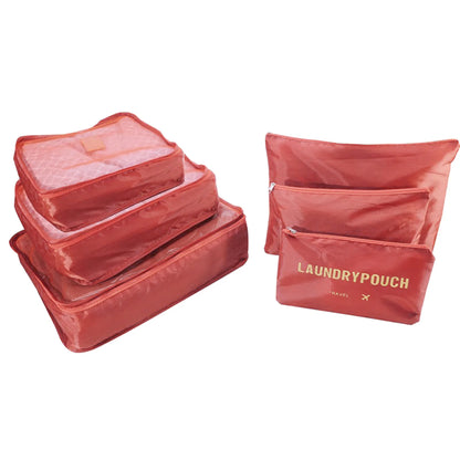 6PCS Travel Storage Bag Set – Clothes Organizer, Wardrobe Pouches & Packing Cubes for Suitcases