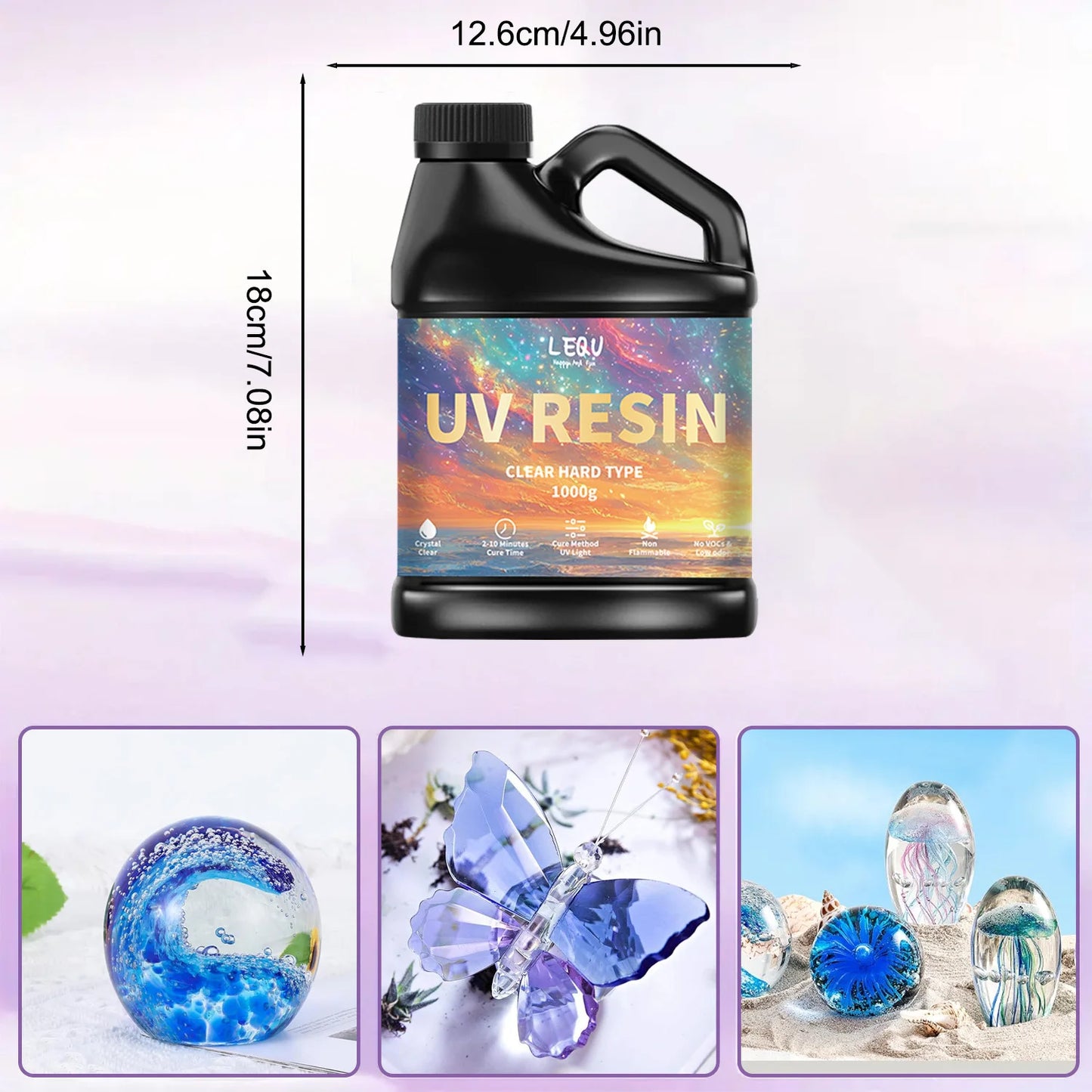 500g/1000g UV Epoxy Resin – High Clarity Fast-Drying Hard Adhesive for Jewelry Making & DIY Craft Supplies