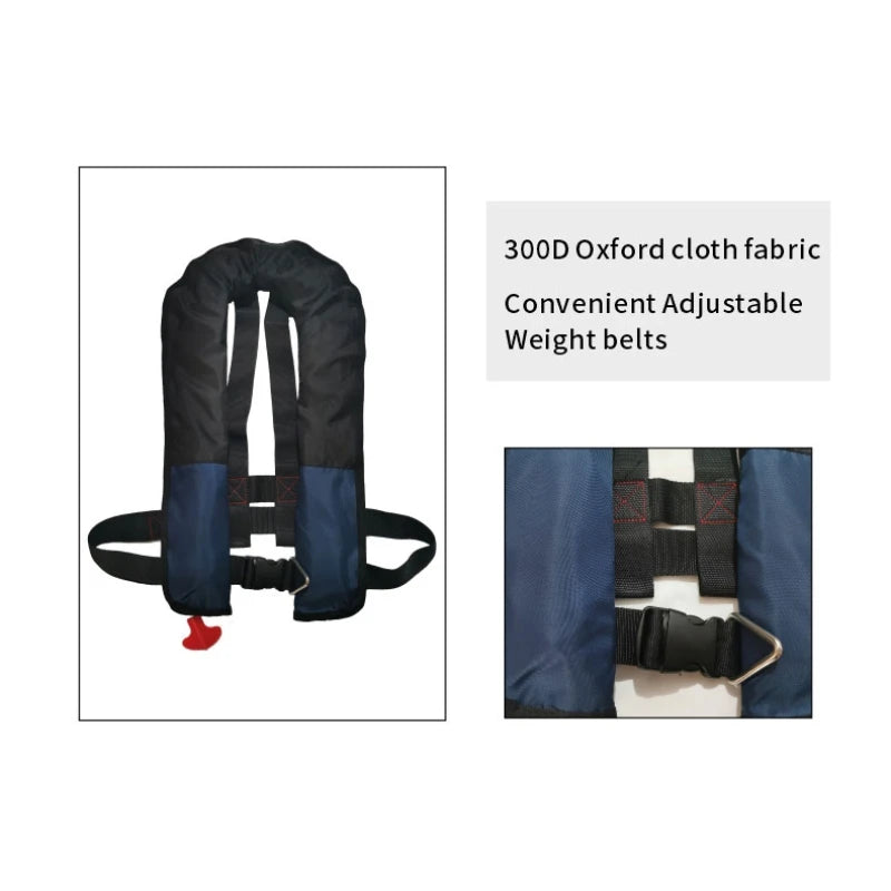 Professional Self-Inflatable Fishing Vest – 150N/100N Life Jacket for Adults, Manual & Auto Water Sports