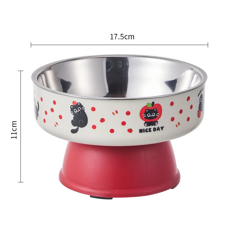 Elevated Stainless Steel Pet Bowl - Large Capacity Raised Food & Water Feeder for Cats & Dogs